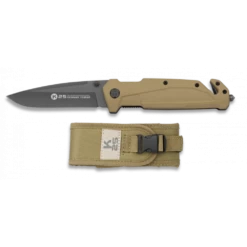 Couteau Pliant K25 Manche Caoutchouc Lame 9 Cm Coyote