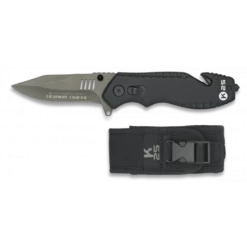 Couteau K25 Coupe Ceinture Noir Lame 8 Cm