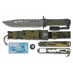 Poignard De Survie Vert Thunder I K25 Lame 20 Cm
