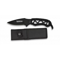 Couteau De Survie Noir Paracorde Lame 8.3 Cm