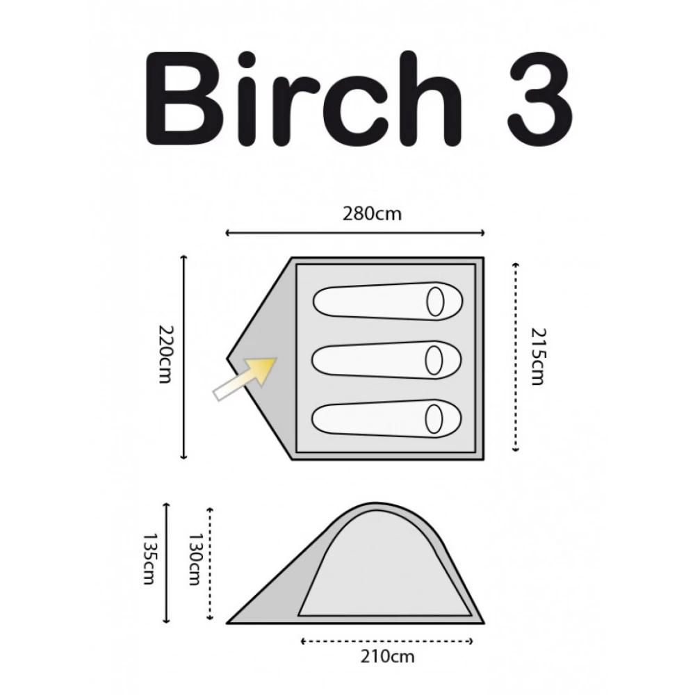 HIGHLANDER Tente Birch 3 Personnes 4 HIGHLANDER Tente Birch 3 Personnes – Image 2